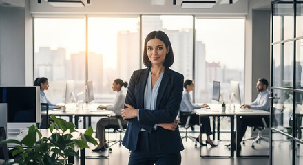Professional business woman leader, company worker or sales, hr manager working in modern office