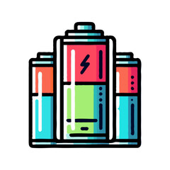 Modern Flat Design Battery Cell Indicator Energetic Electrical Power Icon