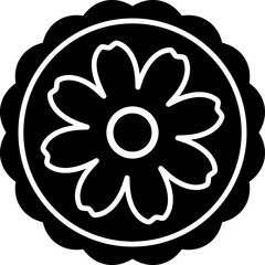 Chinese Style Mid-Autumn Festival Mooncake silhouette vector.
Asian mooncake icon isolated.
Decorative Mooncake with Flower silhouette Design.
Transparent background.
