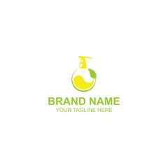 logo design for herbal soap or shampoo product with creative illustration