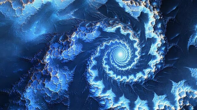 Abstract blue fractal spiral creating stunning visuals