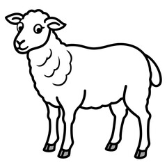 Modern Qurbani Sheep Line Drawing