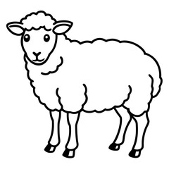 Modern Qurbani Sheep Line Drawing