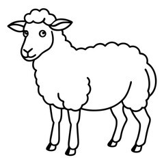 Modern Qurbani Sheep Line Drawing