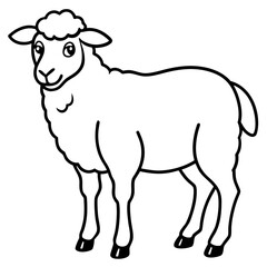 Modern Qurbani Sheep Line Drawing