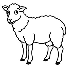Modern Qurbani Sheep Line Drawing