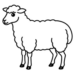 Modern Qurbani Sheep Line Drawing