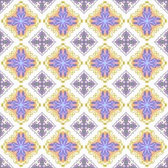 Seamless pattern illustration in traditional style - like Portuguese tiles.