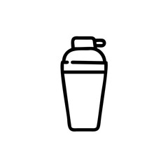 Outline cocktail shaker icon on drink alcohol