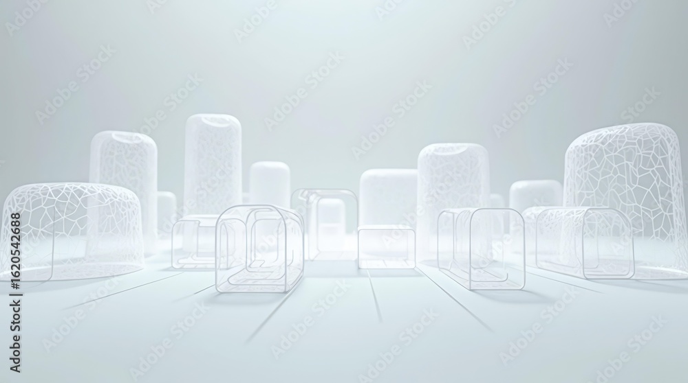 Poster abstract digital data skeleton made of glowing light lines for clean it platform design