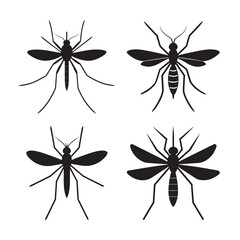 silhouette mosquito biting with proboscis extended