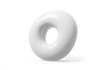 a white donut with a hole in the middle