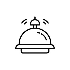 Outline icon a service bell with sound waves ring