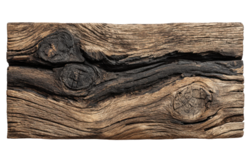 Wooden plank texture natural environment close-up rustic detail. Isolated on transparent background, png.
