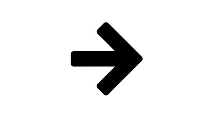 Obraz premium A simple black arrow pointing to the right direction on a plain white background design element vector