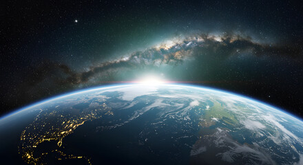 cinematic view of Earth from outer space