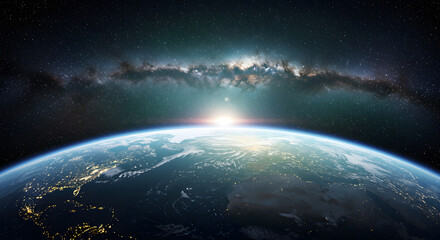 cinematic view of Earth from outer space