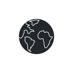 Simple flat vector icon of Planet Earth. Symbolizes global sustainability, environmental care, our world ecosystem, and a green future.
