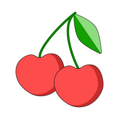 Cherry isolated on white background.