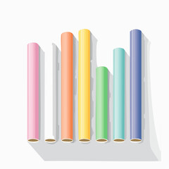 Fototapeta premium Colorful Cylindrical Shapes Arranged in a Row