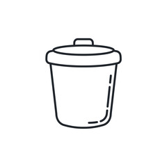 recycling bin with the universal recycle symbol. Represents waste management, sorting trash, and environmental responsibility.