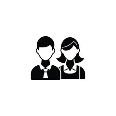 Couple icon silhouette isolated on a white background