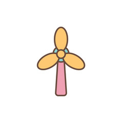 Wind turbine icon representing clean, renewable wind power. A symbol of sustainable energy and environmental technology.