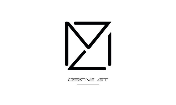 MZ, ZM, M, Z abstract letters logo monogram