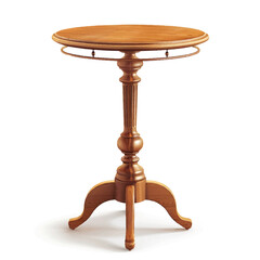 Elegant Wooden Pedestal Table with Ornate Detailing and Curved Legs
