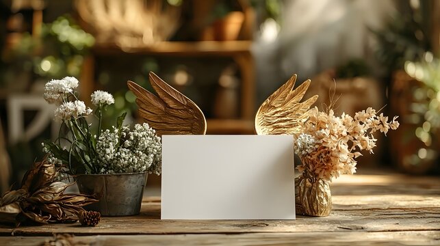 Angelic blessing and divine protection on a white first communion gift card