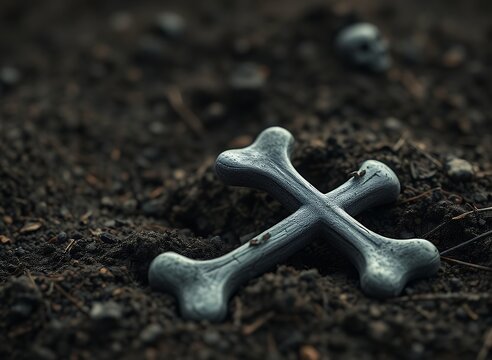 Cryptic Cross Amidst Debris in the Dirt
