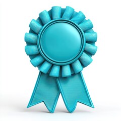 Vibrant Blue Award Ribbon with Decorative Elements for Recognition Ceremonies