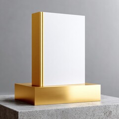 Elegant Minimalist Book Display on a Stylish Golden Base