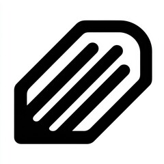 Abstract Black and White Icon of a Stylized Pencil Design