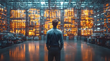 Expansive industrial warehouse with data driven supply chain ope ns