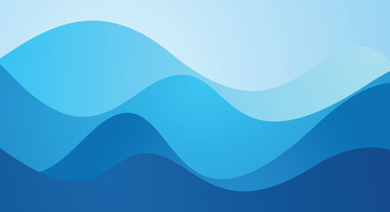 Ocean wave layer vector background, Illustration of blue ocean water waves