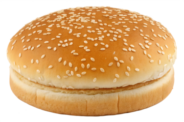 sesame seed hamburger bun isolated on background white