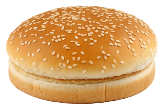 sesame seed hamburger bun isolated on background white
