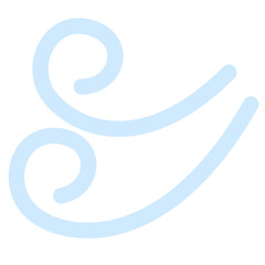Weather flat color icon. Windy