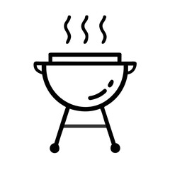 BBQ grill icon set. hamburger, Barbecue, bar-b-q, flame, spatula, grill fork, picnic, fire - stock vector.