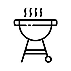 BBQ grill icon set. hamburger, Barbecue, bar-b-q, flame, spatula, grill fork, picnic, fire - stock vector.
