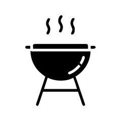 BBQ grill icon set. hamburger, Barbecue, bar-b-q, flame, spatula, grill fork, picnic, fire - stock vector.