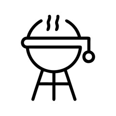 BBQ grill icon set. hamburger, Barbecue, bar-b-q, flame, spatula, grill fork, picnic, fire - stock vector.
