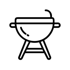 BBQ grill icon set. hamburger, Barbecue, bar-b-q, flame, spatula, grill fork, picnic, fire - stock vector.