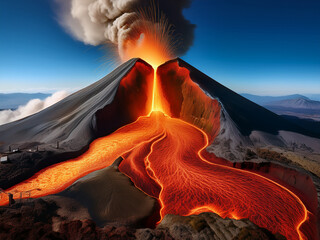 Scientific volcano cross-section with Hungarian labels
Educational volcano diagram showing lava and ash cloud