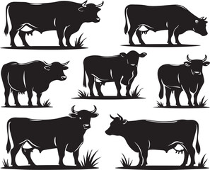 The vector cow image for print