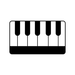 Piano icon on white background.