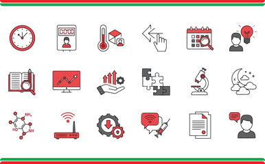 Flat Business Tech Icons