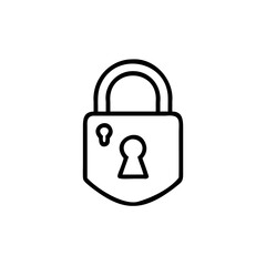 Outline a padlock with a keyhole on a security protection 1