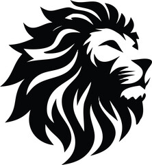 Majestic lion face vector illustration. Ideal for tattoo art, coat of arms, and graphic design use.

